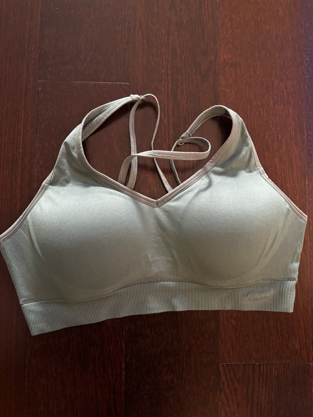 VS PINK Seamless Light Sage Bralette with Strappy Back size large
